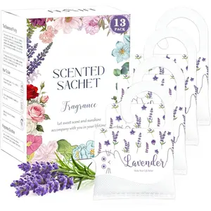 13 count Lavender Sachets Bags for Drawers and Closets,  Scented Sachets Air Fresheners,    Odor Eliminator for Wardrobe, Shoe Cabinet,  & Bathroom Potpourri Bag