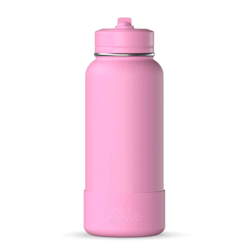 Hydrapeak 32oz Insulated Water Bottle with Straw Lid Leak & Spill Proof Keeps Cold for 24 Hours Hot for 12 Stainless Steel Drinkware Double Wall Insulation