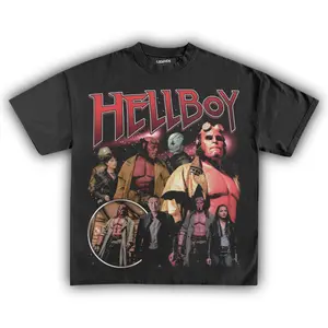 Vintage Hellboy Graphic Tee, Horror Characters Shirt, Horror Movie Shirt, Scary Shirt, Unisex Halloween T-Shirt, Trick or Treat, Top Streetwear Menswear
