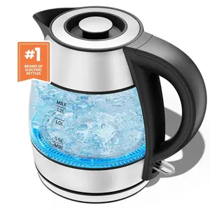 Rapid Boil 1.2L Electric Tea Kettle with Removable Lid - Stainless Steel, New Coffee Equipment Multifunction