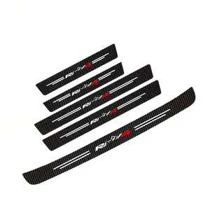 5 Piece Threshold Protector Set, Carbon Fiber Style Artificial Sticker Decorative Door Entrance Guard for Rav 4, Welcome Step Protection