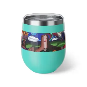 12oz Portable Copper Vacuum-Insulated Water Bottle Tumbler, Haitian Vibes Mural Colorful Island Art Kitchenware Drinkware Bottles, Water Bottles