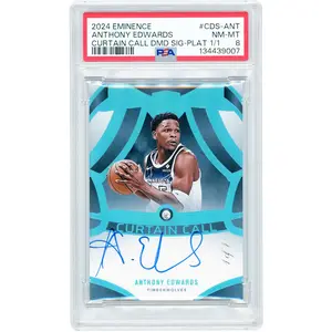 Anthony Edwards Minnesota Timberwolves Autographed 2024-25 Panini Eminence Curtain Call Diamond Gem Platinum #CDS-ANT #1/1 PSA Authenticated 8 Card - Fanatics Authentic Certified
