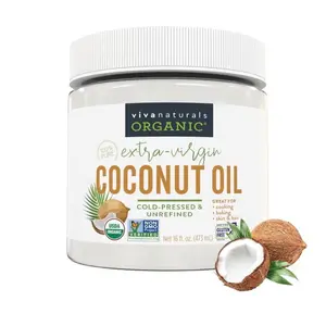 Organic Coconut Oil, 16 fl oz – Unrefined, Cold-Pressed Extra Virgin Coconut Oil, USDA Organic & Non-GMO, Natural Cooking Oil, Hair Oil & Skin Oil