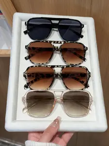 Unisex Fashionable All-match Trendy Aviator Plastic Frame Sunglasses Set, Trendy Casual Sunglasses for Everyday Use, Fashion Accessories for Outdoor Activities, Trendy Frames Sunglasses