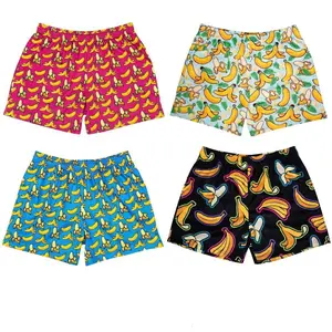 Banana Pattern Athletic Shorts – Men & Youth Mesh Shorts, Breathable Quick Dry Summer Outfit, Streetwear Style