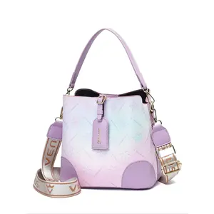 Fashion Colorblock Letter Pattern Strap Patched Design Buckle Handbag, Casual Ombre Handbag for Women, Trendy All-match PU Leather Crossbody Bag, Embellished Shoulder Bag