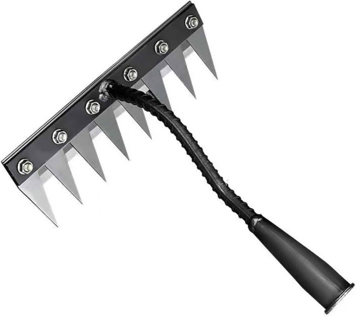 Gardening Hand Weeder Tool,Manual Weeder Tool with Detachable , 4 Sizes High Carbon Steel Dual-Edge Design for Farm Garden Lawn Weed Removal, Soil Cultivation & Root Extraction (8 Tines)