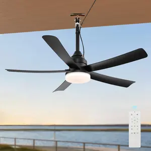 Outdoor Ceiling Fan with Light,42" Gazebo Fan,3CCT Dimmable, Plug in Ceiling Fan,Outdoor ceiling Fans for Patios,Porch,Gazebo.Black