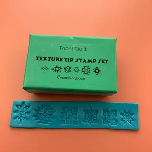 Texture Tips stamps Southwest Tribal Quilt Set of 6 small stamp set for polymer clay and mixed media