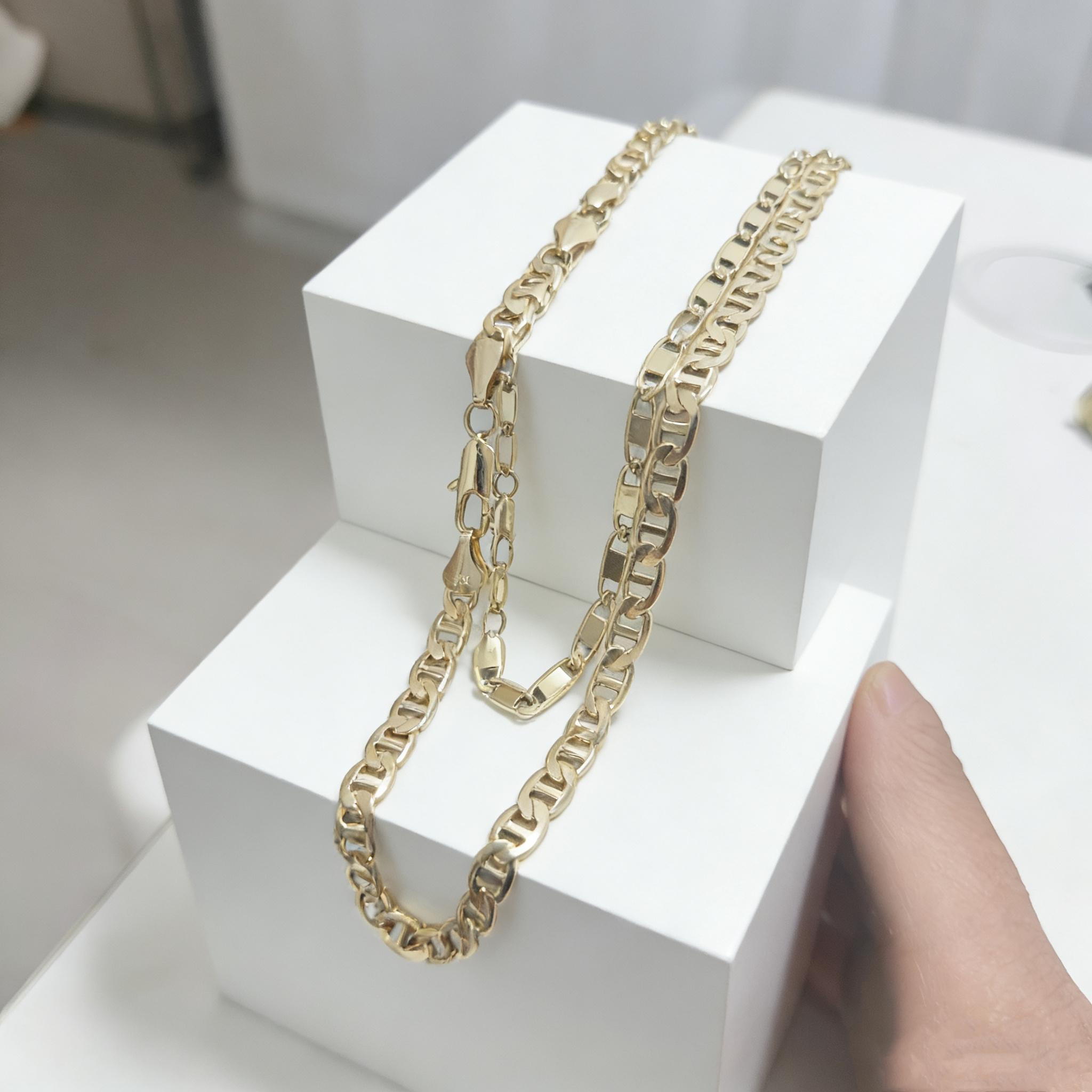 14K Real Gold-Plated Stainless Steel Necklace Width 6MM/8MM Ltalian Style Waterproof Rustproof Fade-resistant Hypoallergenic Length 20in/24in For both men and women The Perfect Gift