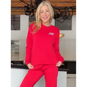 Red Initial Embroidered Sweatshirt