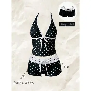 Women Tankini Swimsuit Two Piece Bathing Suit Tummy Control Halter Neck Top High Waisted Boy Shorts Color Block Swimwear Modest Beachwear Vacation Essentials women's tankini swimsuits set