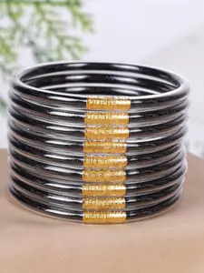 9pcs Fashion Solid Color Stackable Bracelet Set for Women, Daily/party Gift, Mother's Day/graduation Season Trendy Jewelry