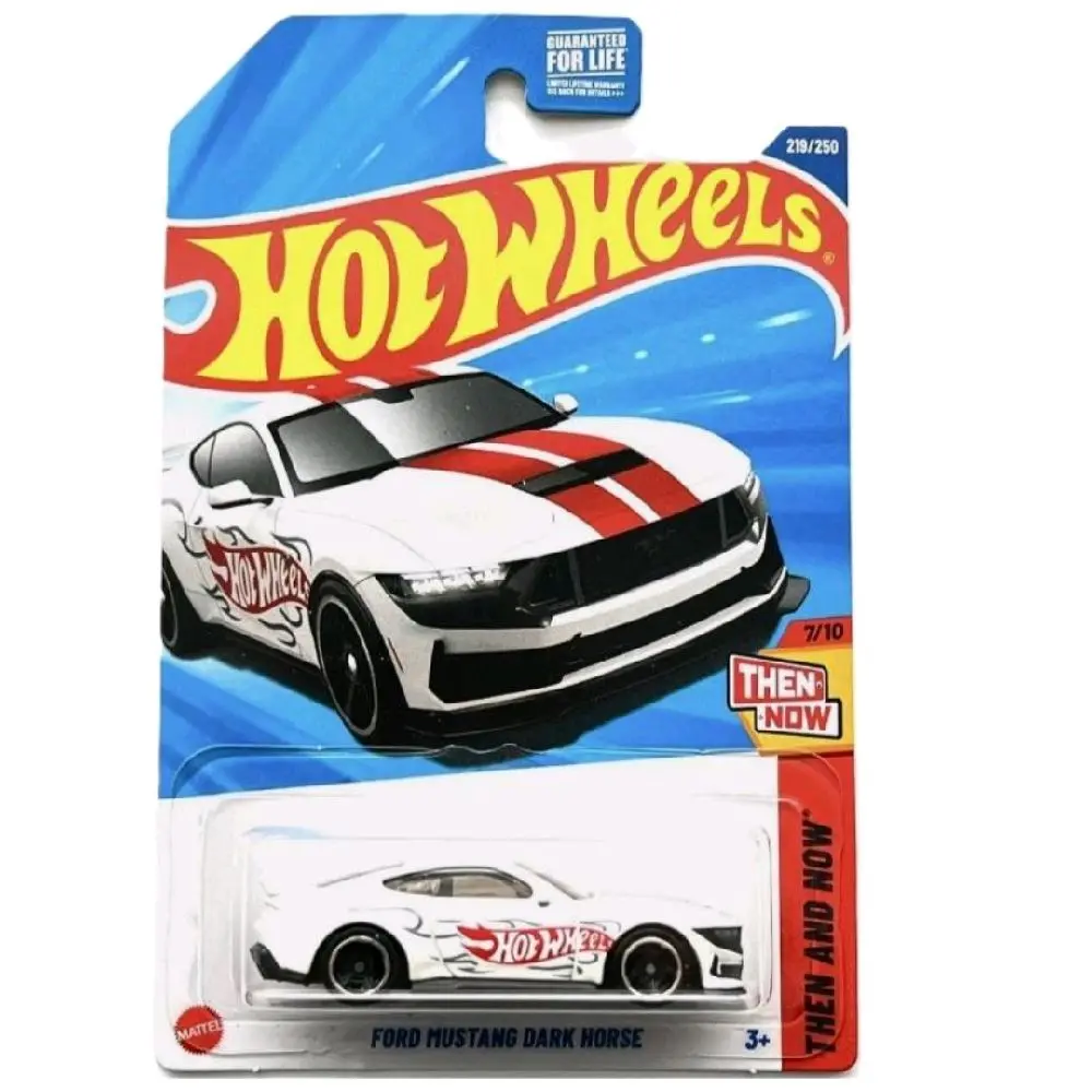 Hot Wheels Ford Mustang Dark Horse Diecast Collectible, 219/250 Then Now 7/10 White Model Car