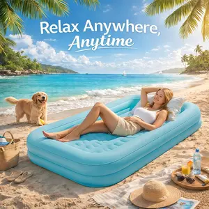Indoor/Outdoor Foldable Thick Bed, Suitable for Camping, Guest Rooms and Temporary Sleep. Blue Starry Sky, Easy Setup, Portable