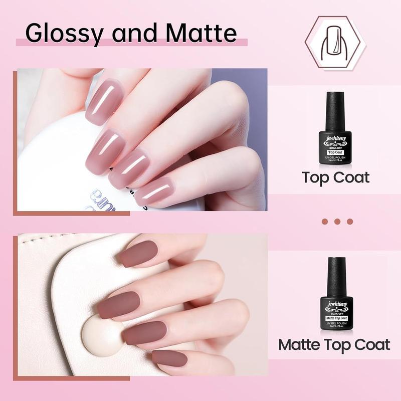 JEWHITENY 14 Colors Poly Extension Gel Nail Kit With Nail Lamp Nude Pink White Brown All In One Poly Nail Gel Starter Kit Poly Gel Nail Kit With Base Top Coat Manicure Salon Frence Nail Art DIY