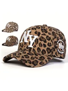 Adjustable Snap Button Baseball Cap, Unisex Lightweight Leopard Print Hat, Casual Outdoor Sport Headwear, Breathable Fabric, Trendy Accessory, High Quality Hat