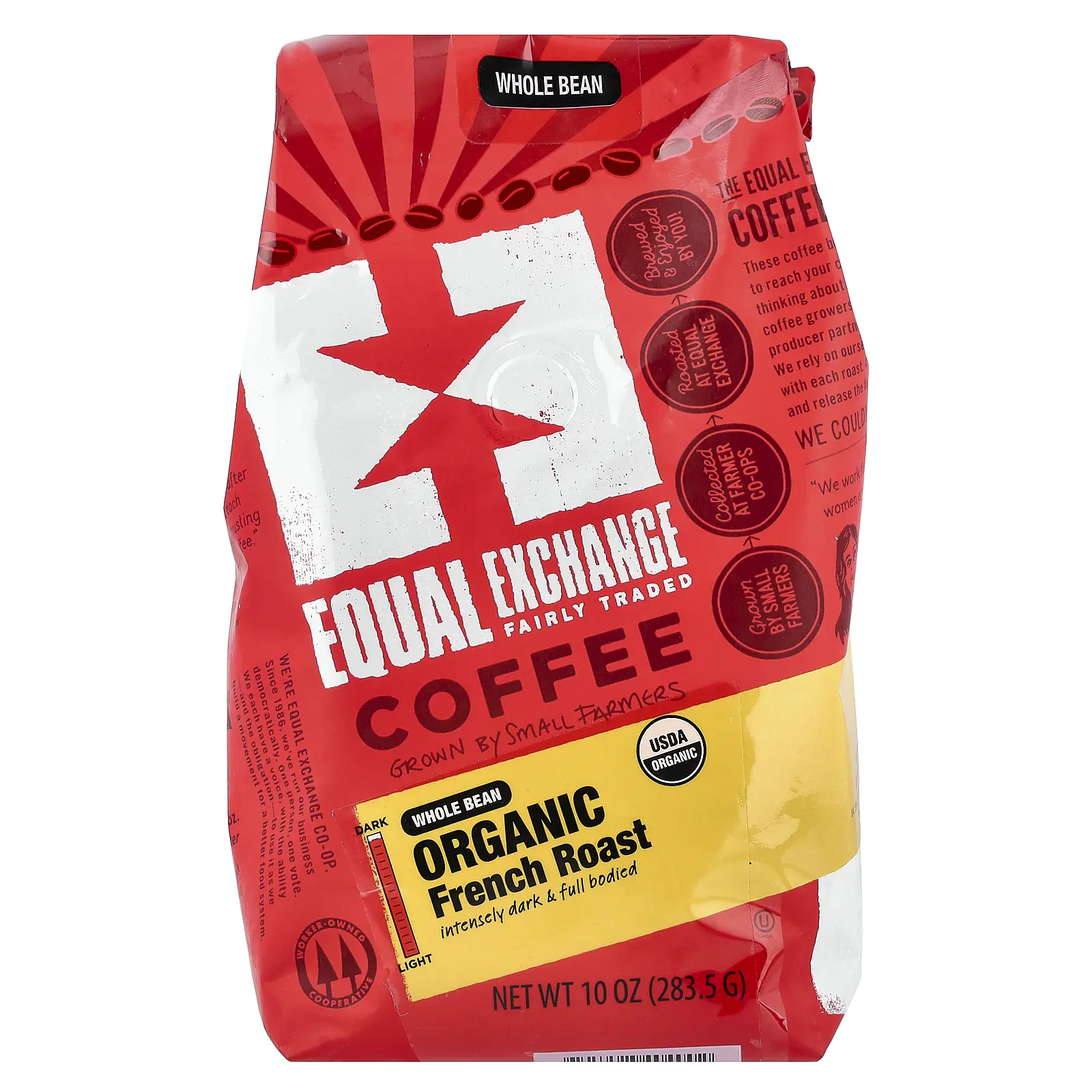 Equal Exchange Organic Coffee, Whole Bean, French Roast, 10 oz (283.5 g)