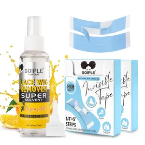 [3-piece set]72 Counts Wig Tape for Lace Wigs Double Sided Waterproof Wigs Adhesive, Tape Strips for Lace Front Wig Toupee Sweatproof Invisibletape-Tape in Extension Remover Hair Glue Remover, Fast Acting Hair Extensions Remover Set