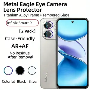 2pcs Infinix Smart9 Camera Metal Eagle Eye Dustproof Film, Lens Protection Sticker, Diamond Series, Smartphone Accessories