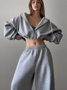 Women's Fall Winter Fleece Sweatsuit Matching Set, Hooded Pullover + Long Pants Sportswear, Casual Jogging for Ladies, Airport Outfit
