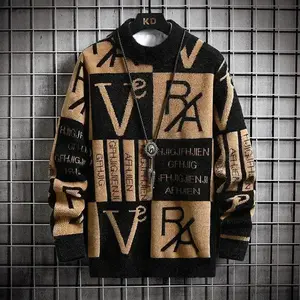 Men Knitted Sweater Stripe Pullovers Printing Round Neck Sweater 2026 Autumn/Winter Designer Quality Casual Men Clothing JumperGift