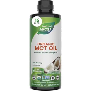 Organic MCT Oil Brain and Body Fuel Liquid Coconut MCT Oil with C8 Caprylic and C10 Capric Acids Keto Paleo Certified Non GMO 16 Fl Oz