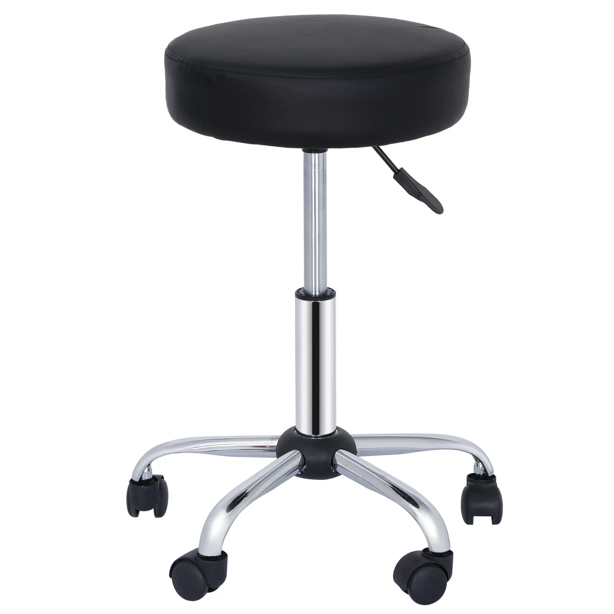 Segawe Hydraulic Swivel Base Salon Stool - Black PU Leather Chair with Adjustable Seat Height, for Tattoo, Massage Spa Use,summerwins