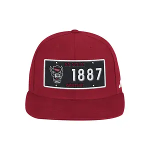 adidas Mens Nc State Wolfpack Flat Brim Snapback Cap  - Red
