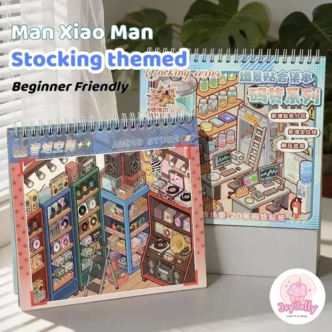 Food-Themed Sticker Scene Book - 10 Cute Food Designs with Large Reference Images, DIY Craft Kit, Aesthetic Sticker Album, Foodie Assorted Decals for Journals, Gifts