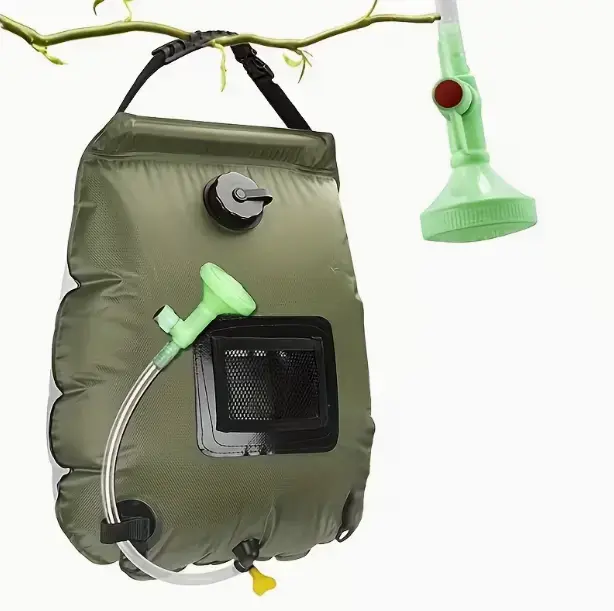 Camping Shower,20L Portable Camp Shower Bag with Upgraded Screw Lid, Auto Pressure Pump, Solar Shower, Camping Shower Head for Beach Camping, Hiking, Traveling, Washing Outdoor Leakproof Durable Handle Strap Compact