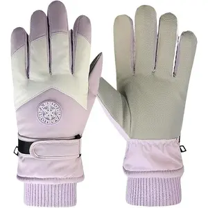 Ski Gloves For Outdoor Use, Unisex, Windproof, Fleece-Lined, Thickened For Warmth, Water-Repellent, Touchscreen-Compatible Cycling Gloves.