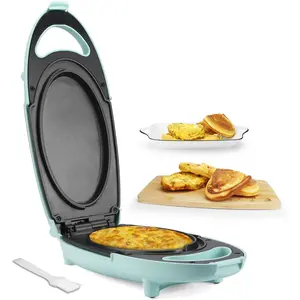 Baker’s Friend Omelette Maker, Omelette Pan Nonstick, Frittata Pan & Egg Pan, Sided Pan for Breakfast, Individual Flip Omelette Makers, Aqua