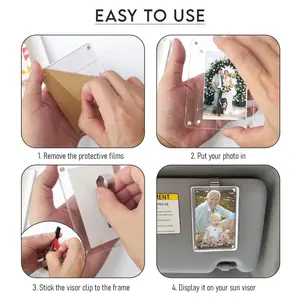 Car Visor Photo Holder | Slim Design | Keep Photos & ID Cards Visible | Easy to Install