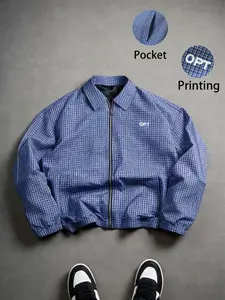 Men's and women's same retro plaid long-sleeved jacket - plaid shirt, loose zip-up front jacket, suitable for casual and business casual wear, men's shirts, men's clothing, long-sleeved shirts, plaid jackets, thin men's casual blazer