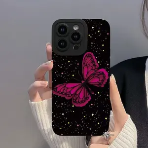 Rose Red Butterfly for Apple 17/16/15/14 phone case iPhone13 all-inclusive 12promax case