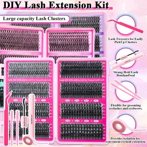 DIY Eyelash Extensions Compatible for 30D-150D Fluffy&Individual Lashes - Thick&Natural Volume Lashes, D Curl, Reusable lash Clusters/Individuals,Ultra-thin eyelash band 0.07mm, Daily Wear&Parties&Cosplay (Beginner-Friendly)Mother's Day