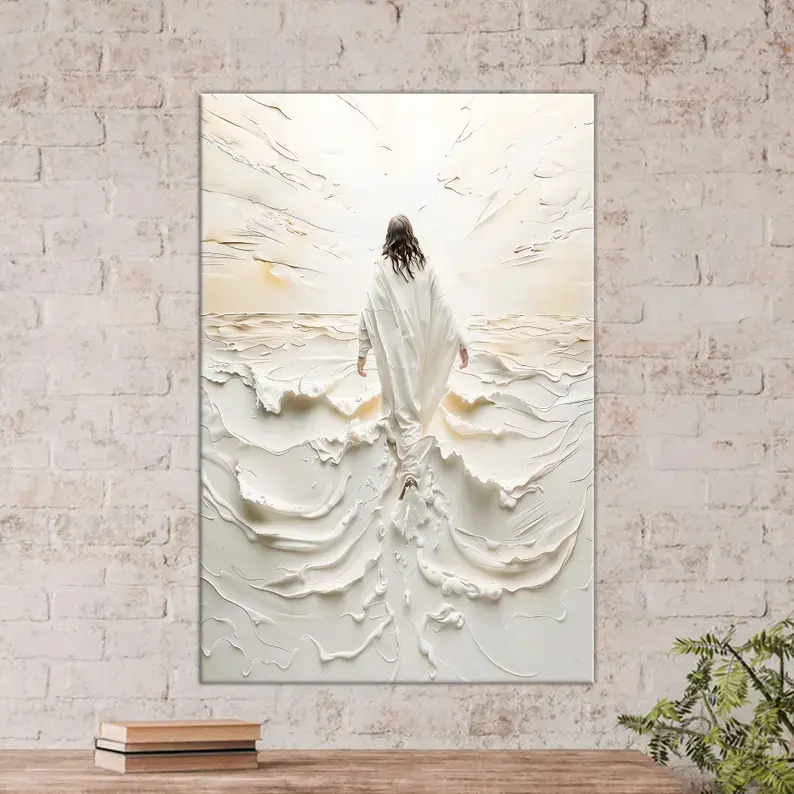 Poster Jesus Walking Into Light  Art Christian Home Decor