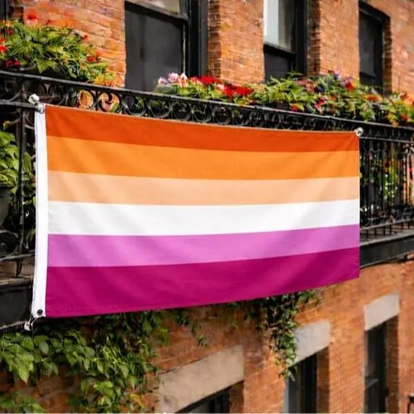 LGBT Lesbian Pride Flag, 3x5 Foot Rainbow Banner, Indoor Outdoor Decoration for Home and Events