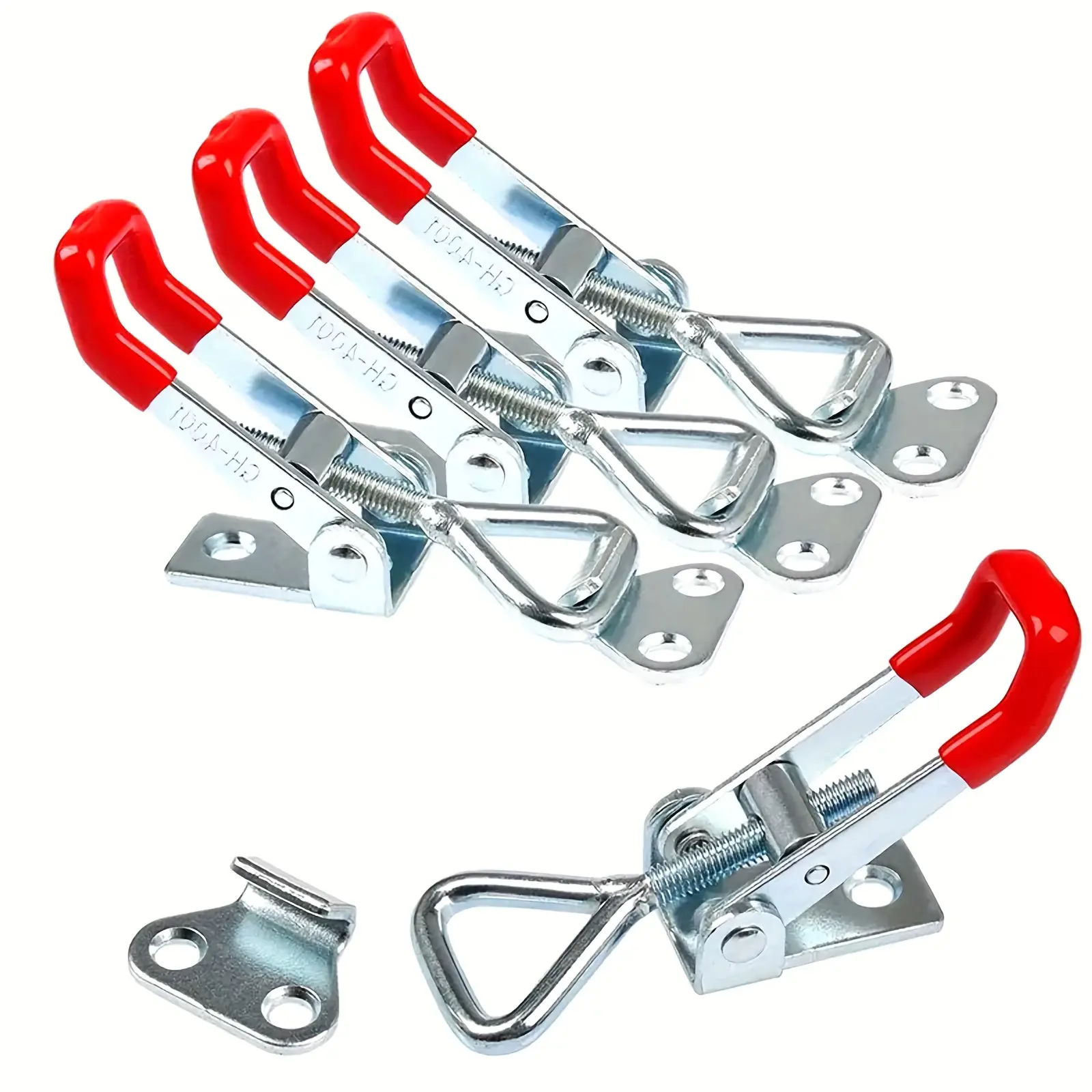4pcs Heavy Duty Toggle Latch Clamps Quick Release with Red Lever 304 Stainless Steel Adjustable Draw Latch Locking Buckle for Tool Box Cabinet Door Trailer Workbench Industrial Clamping Hardware Corrosion Resistant Durable summerwins,summerwins