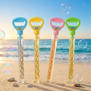 SHCKE 5-Claw Bubble Wands 4-Pack with 480ml Bubble Solution, 16.7 Inch Extra Large Bubble Wand for Kids, Refillable Bubble Toys Set for Summer Outdoor Birthday Party Favors#SummerVibes