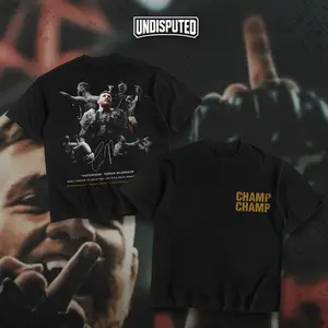 UNDISPUTED Conor "The Notorious" McGregor Double Champion Signature Heavy Cotton T-shirt UFC Pound For Pound Shirt MMA Fan Apparel Pump Cover Direct-to-garment Printing