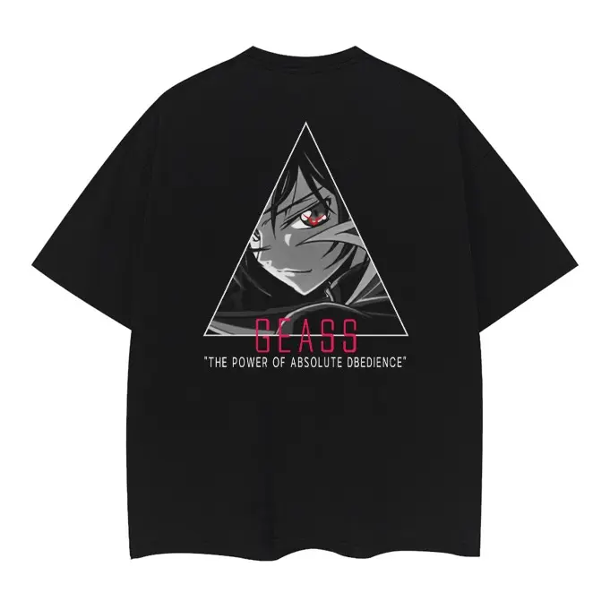Code Geass "Lelouch" Vintage Oversized Tee Anime T-shirt 100% Cotton Original Design Men's Top Streetwear Casual Menswear Tshirt