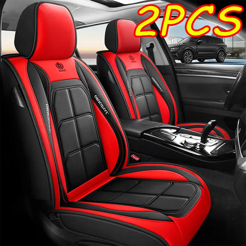 Cab Trd Sport Offroad 2PCS Red & Black Leather Car Seat Covers for Enhanced Comfort and Style - Luxurious Feel & Versatile Use