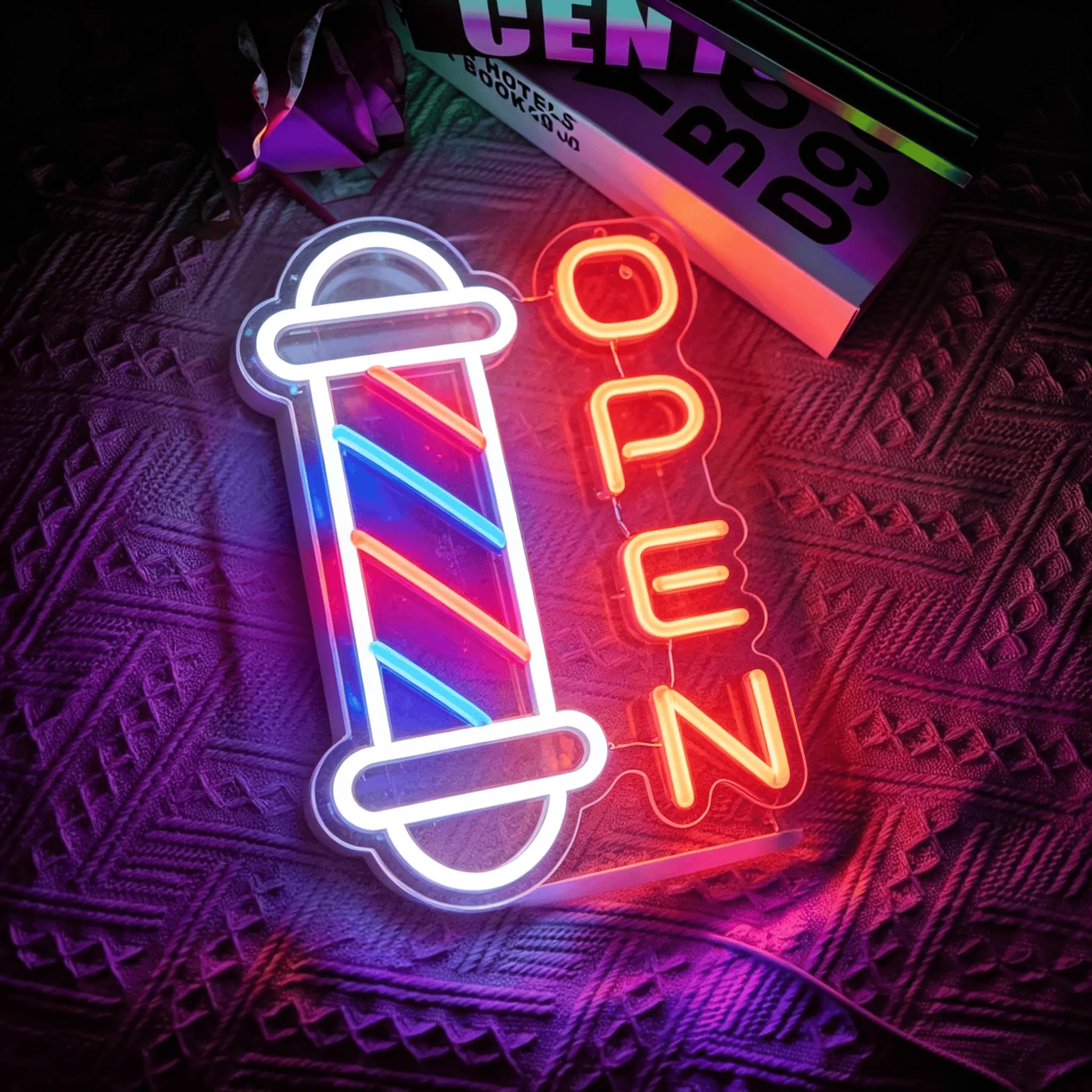 Barber Shop LED Neon Sign - USB-Powered Indoor Home Use Low Voltage LED Lights, Adjustable Brightness Wall Decoration to Light Up Your Space for Barber Shop, Home Festive Decor