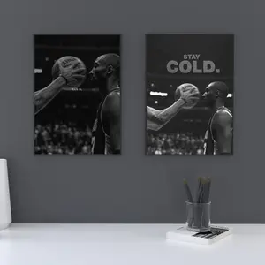 [NO FRAME] Elite Mentality Basketball Motivation Poster, "Lock In" Wall Art, "Stay Cold" Decor Home, Gift For Fans