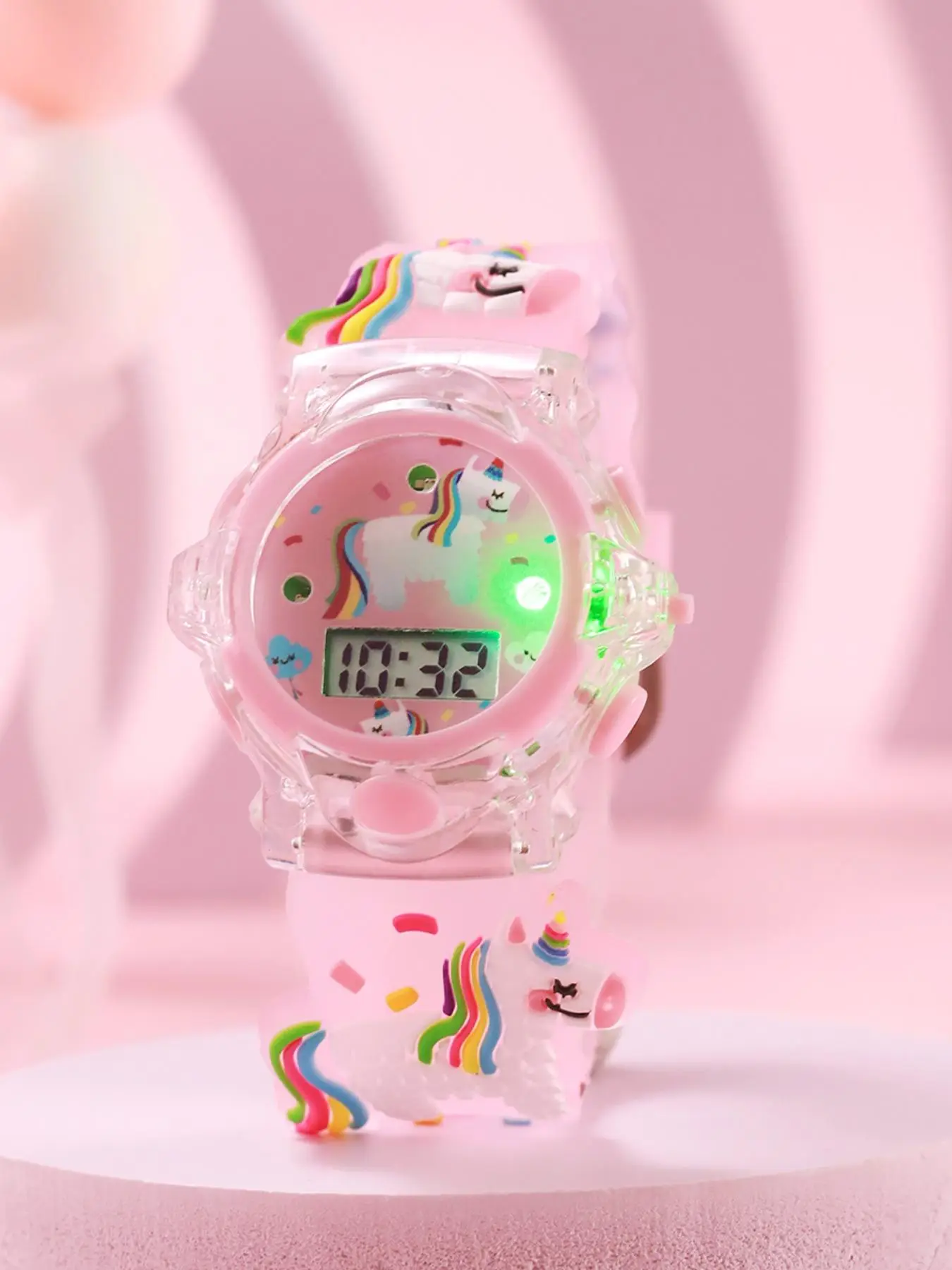 Cute Cartoon Unicorn Design Digital Watch, Fashionable Luminous Watch for Girls, Trendy All-match & Exquisite Watch for Birthday Gift