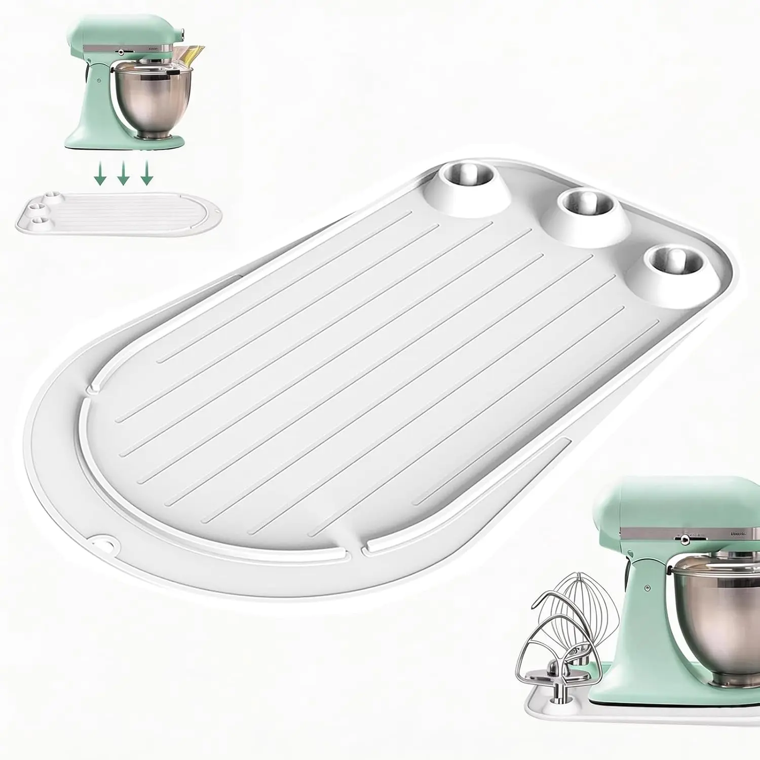 Food-Grade Silicone Slider for KitchenAid 4.5-5 Qt Tilt Head Stand Mixer, Appliance Sliding Mat for Kitchenaid Artisan, Kitchen Countertop Storage Accessories Mixer Moving Tray Attachments