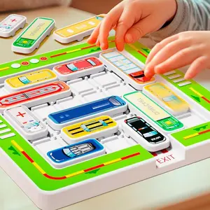 Kids Car Logic Puzzle Game City Transportation Themed Educational Brain Training Toy with Interactive Roads Vehicles for Logical Thinking Skills